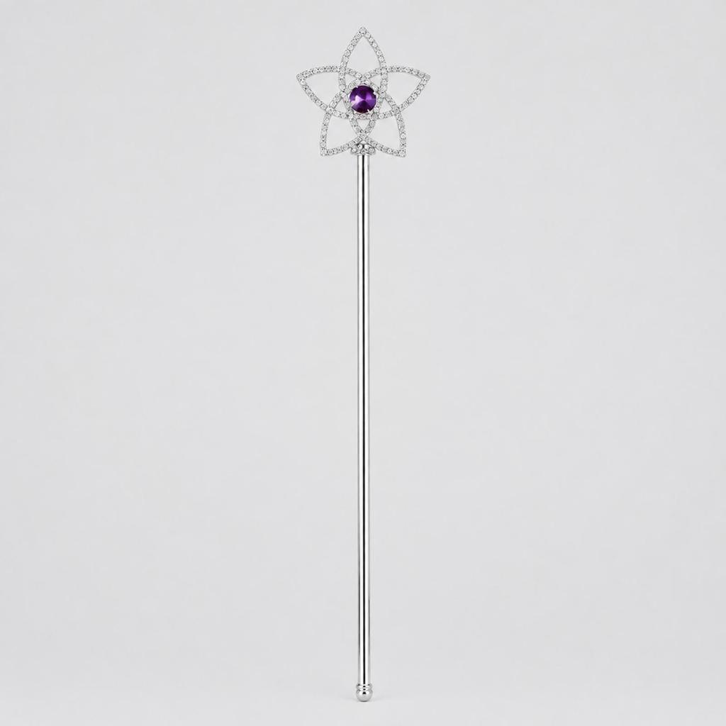 Sparkling Metal Wand with Rhinestone Detailing Eye-Catching Star Head Slim