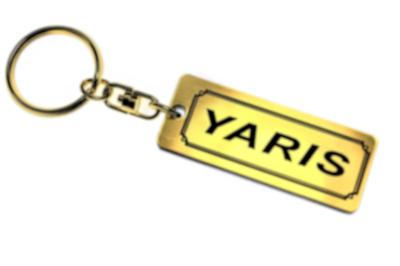 Yaris Gold Black Double Ring Acrylic Original Keychain Late Custom Parts A-608-1 & (Early & Model)