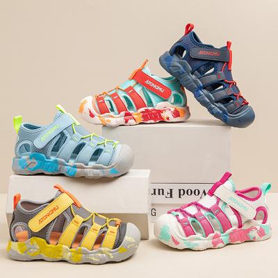 Children's Sandals Baotou 2025 Summer New Girls Sports Sandals Soft-soled Beach Shoes Wading Boys Sandals