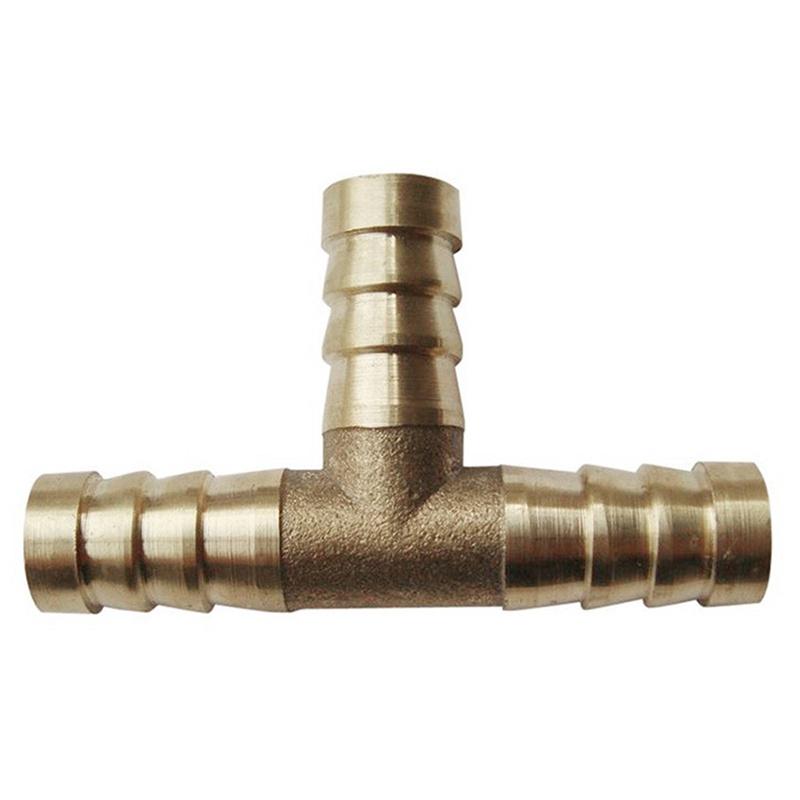 Buy 6mm 8mm 10mm 1/4 Brass Barbed T Piece 3 Way Fuel Hose Joiner For