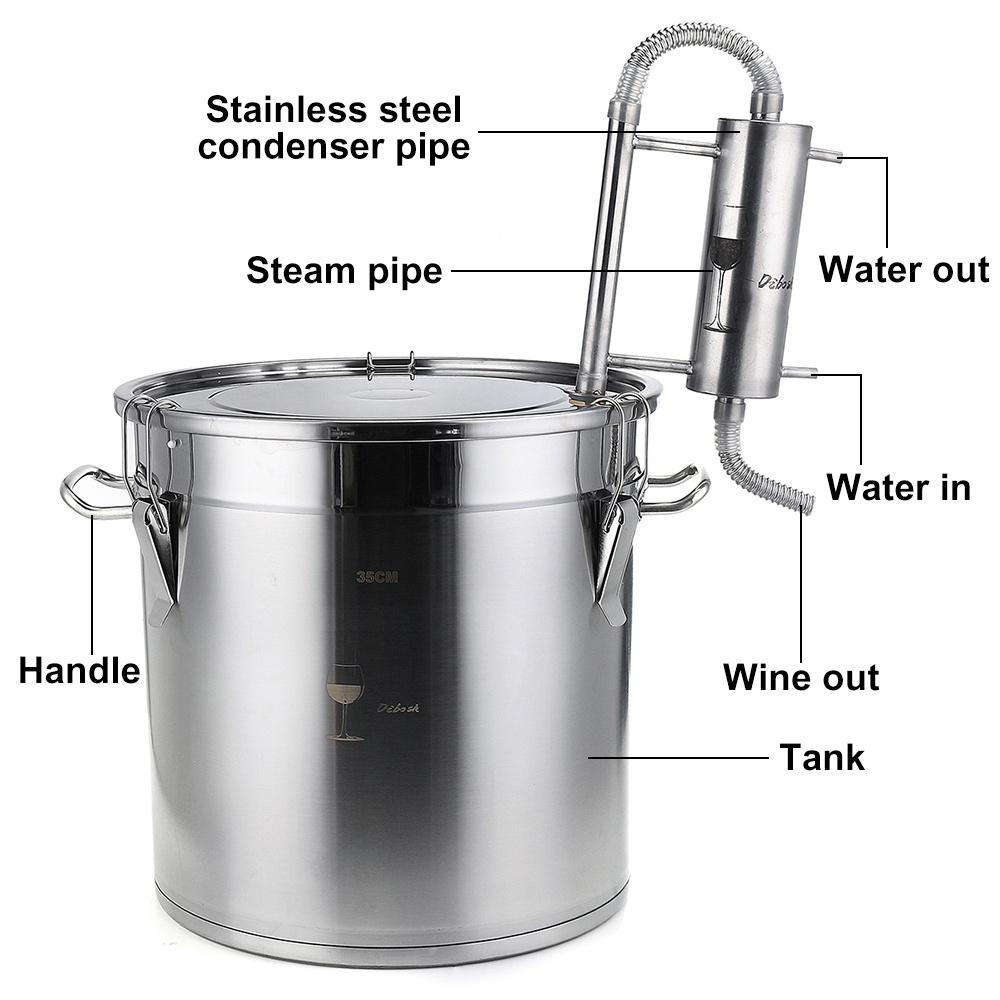 220V-240V 33/22/12L Efficient Wine Beer Alcohol Distiller Moonshine Alcohol Home DIY Brewing Kit Home Distiller Copper Distiller Equipment