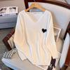 Plus Size Women's Thickened V-neck Sweater Knitwear, Bust 150/160 Cm, 200-350 Lbs, 8056
