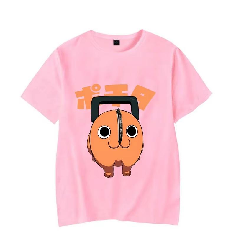 Fun Pochita Printed T-shirt Women's Loose Short Sleeve Round Neck Top Women's Casual Shirt T-shirt Anime T-shirt Tops