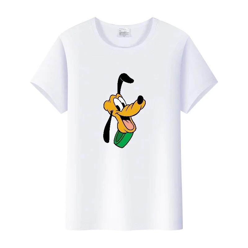 Casual Cartoon Goofy Pluto Clothes Plus Size T-shirt Summer White Tees 90S Tops Harajuku Blouses Tshirt Unisex