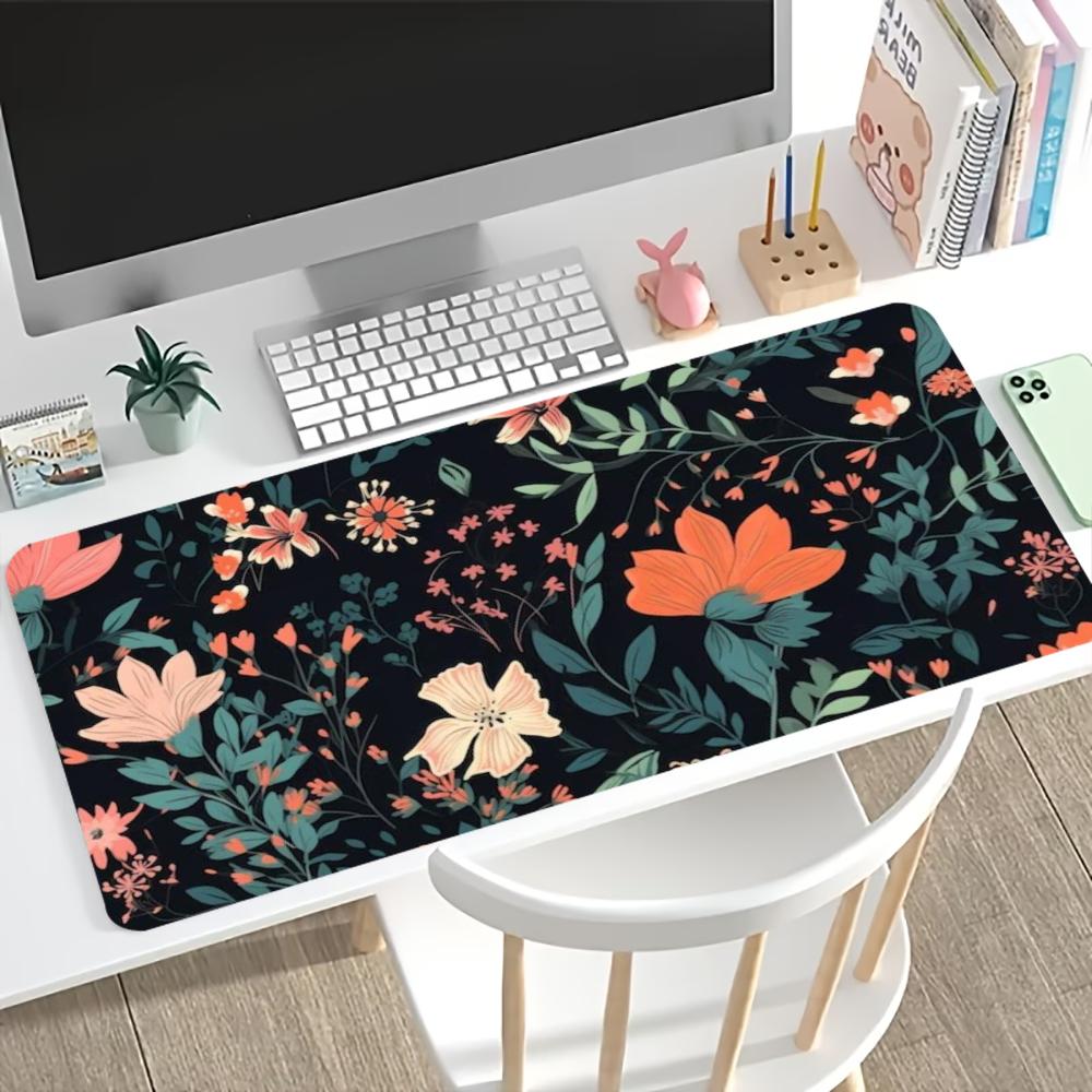 Retro Botanical Flower Large Extended Gaming Mouse Pad Nonslip Desk Mat For Gamer Office Computer Laptop Keyboard Mousepad