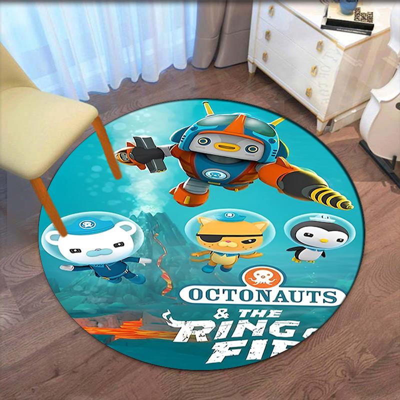 Octonauts Printed Round Rug Carpet Chair Rug Area Rug Entryway Doormats,for Office Chair Living Room Bedroom Kitchen Room.
