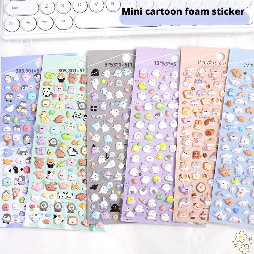 3D Puffy Stickers Kawaii Cartoon Animal Cute Scrapbooking Diy Journal Stationery Sticker Deco Aesthetic Art Supplies