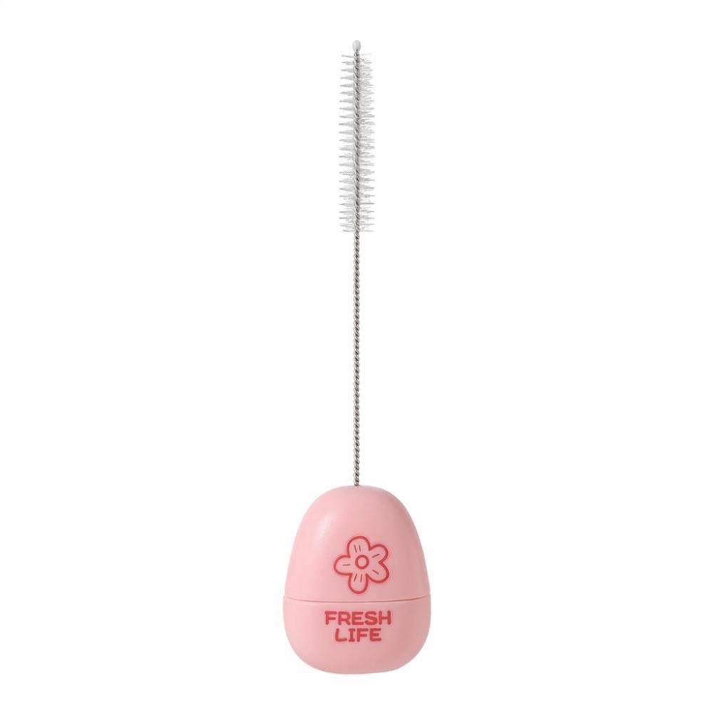 Flower Pattern 2-in-1 Straw Brush Magnetic Cup Lid Brush Cup Cap Brush Household Cleaning