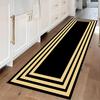 Tappetino da Cucina Moderno Semplice Nero e Oro Bordo a Strisce Tappetino Antiscivolo per Pavimento Anti-affaticamento per Area Decorazione Casa Tappeto Runner Lavabile