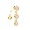 Upside Down Peach Heart Teardrop Zircon Belly Button Ring, 316 Stainless Steel Navel Jewelry