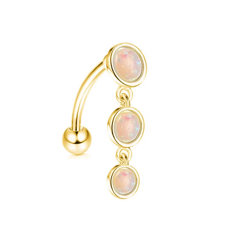 Upside Down Peach Heart Teardrop Zircon Belly Button Ring, 316 Stainless Steel Navel Jewelry