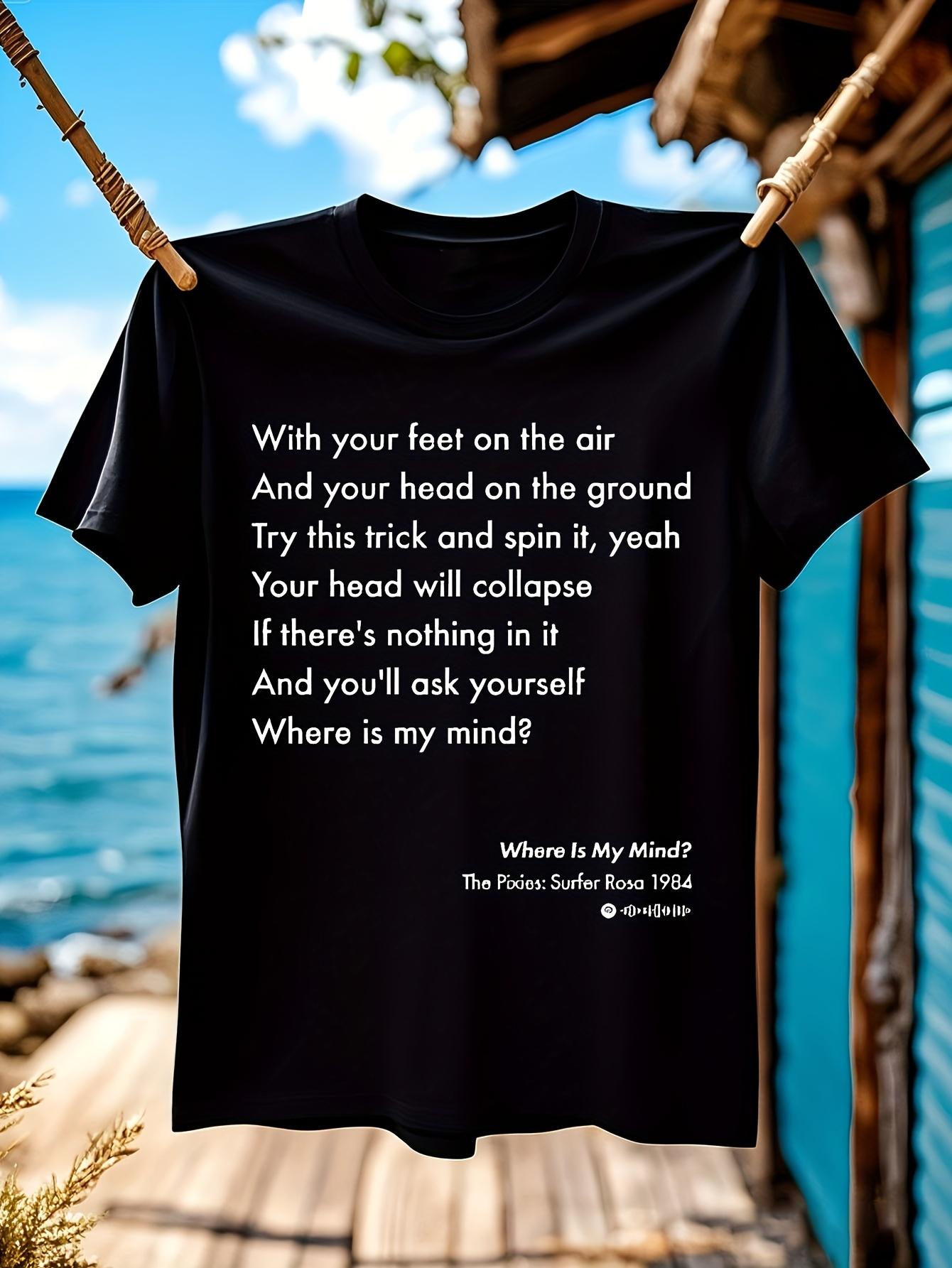 The Pixies Where Is My Mind? Lyrics Jersey Tshirt - Black... M