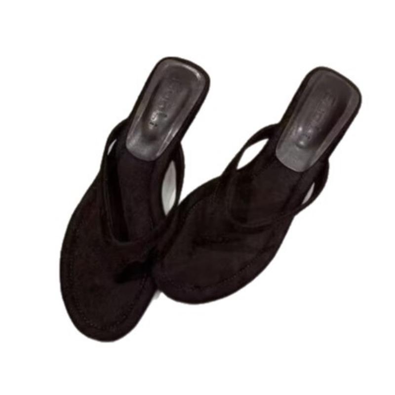 Fashion 2025 New Female Summer Round Toe Ladies Wedges Heeled Slippers Sandals Fashion Wedges Slippers Slides Shoes for Women Flip Flops