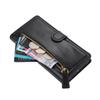 For iPhone 15 Phone Case Wallet Zipper Pocket Shockproof PU Leather Shell Flip Stand Phone Cover