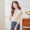 Women's French Pointed Collar Long Sleeve Blouse