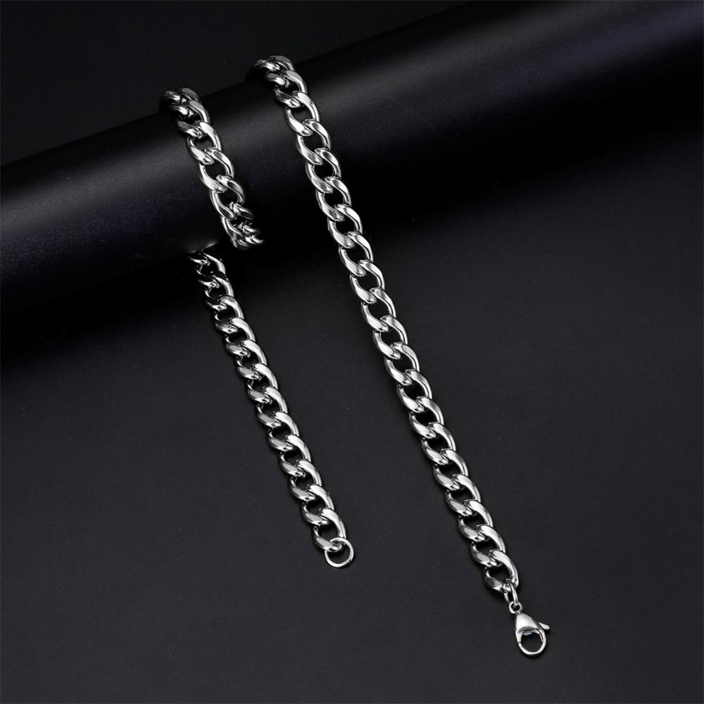 Cadenas Cubanas de Acero Inoxidable My Shape de 3 mm a 10 mm para Hombres Cadenas Masculinas Cadena Figaro Caja Gargantilla Joyería Punk 45 cm 50 cm 60 cm