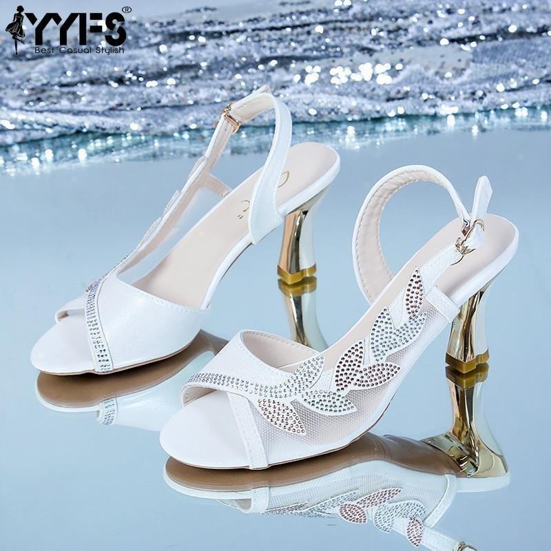 Women Mesh High Heel Sandals Fashion Open Toe Buckle Heel Shoes Versatile Dress Sandals