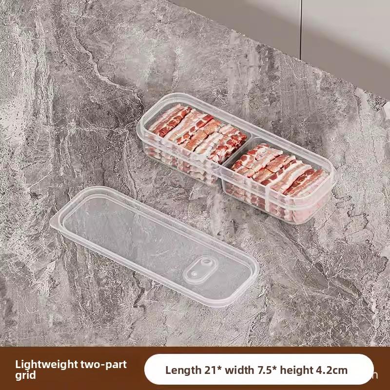 Refrigerator Storage Box - Narrow Slot Compartmentalized Fresh Food Box - Freezer Meat Box - Food Storage and Portioning Box - Vegetable Box