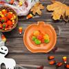 3Pcs Plastic Spooky Pumpkin Snack Tray Bright Colors Halloween Cookie Tray  Candies Chocolates Nuts