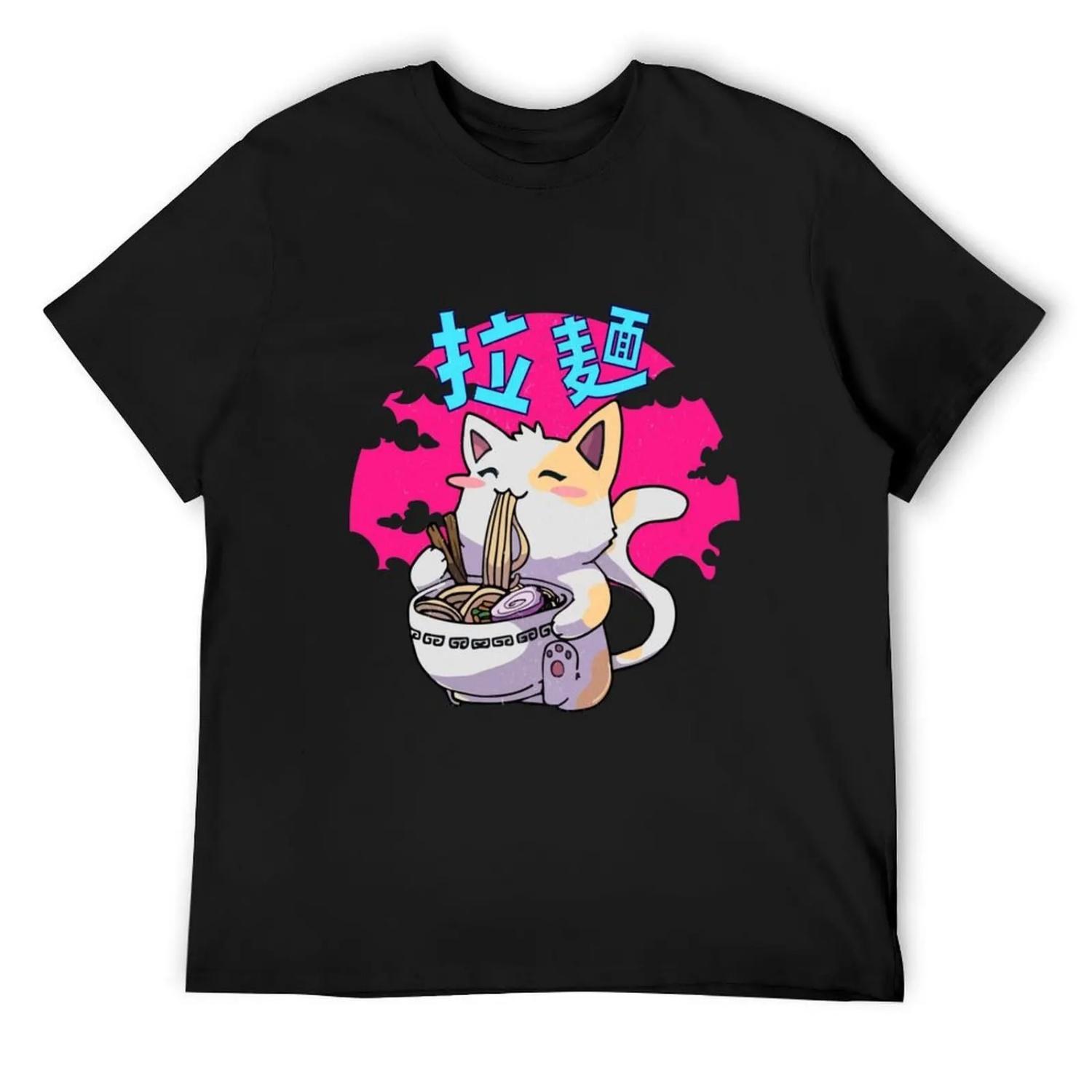 

Cute cat eating ramen, gift for cat lover T-Shirt tshirts personalised Funny t-shirt oversizeds anime shirt plain t shirts men XXXXXL