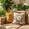 Luxury Velvet Double-Sided Printed Tassel Pillow Cover With Filling Square Decorative Cushion Sofa Living Room
