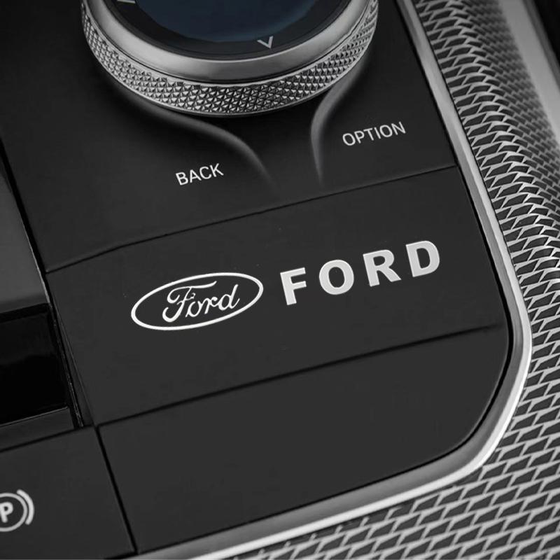 VCLG2 4pcs Car Styling Metal Stickers Interior Decoration Decals For Ford Escape Kuga Mondeo Ecosport Fiesta Focus 2 3 MK1 MK2 Fusion