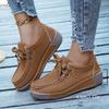 Women Fashion Casual Shoes Ladies Spring Autumn New Round Toe Lace-up Sneakers Wedges Thick Sole Women's Vulcanize Shoes