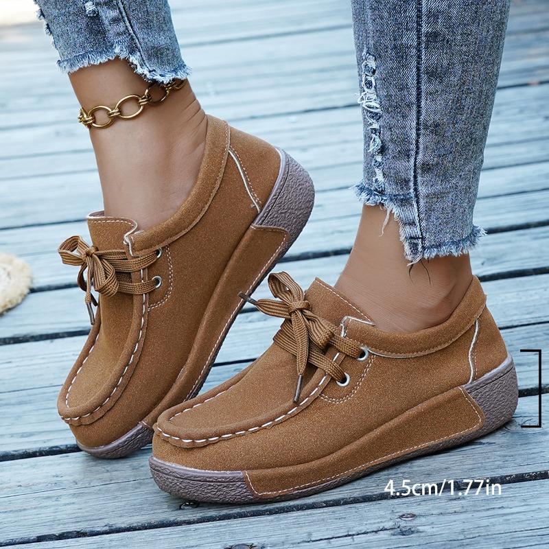 Women Fashion Casual Shoes Ladies Spring Autumn New Round Toe Lace-up Sneakers Wedges Thick Sole Women's Vulcanize Shoes