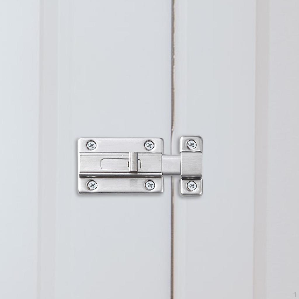 Door Bolt Security Slide Latch Lock,Stainless Steel with 6 Screws,Slide Sliding Lock
