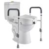 Raised Toilet Seat with Arms, 159 kg Capacity, 127 mm Lift Height & Adjustable Width, Widened Commode Elevated Toilet Seat Riser with Handles for