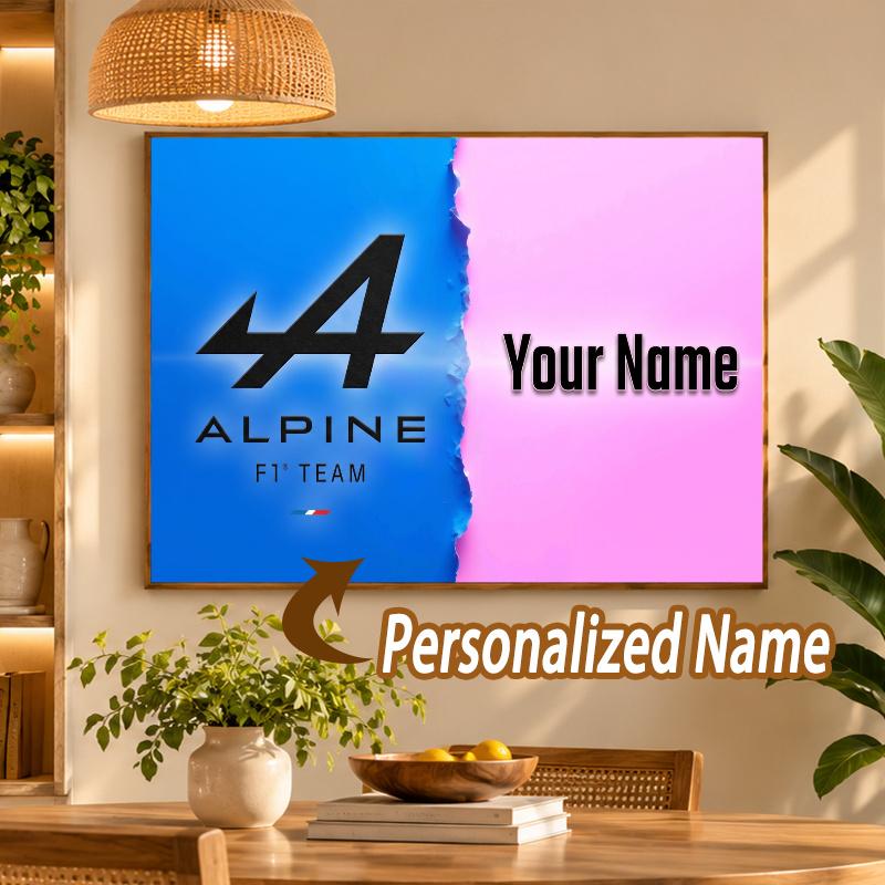 Custom Name Alpine F1 Team 5D Diamond Painting Personalized Full Drill Diamond Art Kit Gift