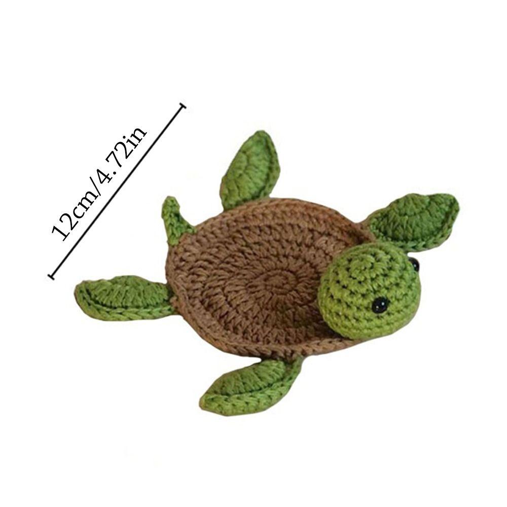 Funny Knitted Tea Coaster Insulation Anti-scald Tortoise Coaster Cute Cartoon Tabletop Cup Holder Home