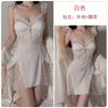 Women's Shimmer Satin Lace Sheer Padded Backless Sleep Dress with Robe Lounge Set