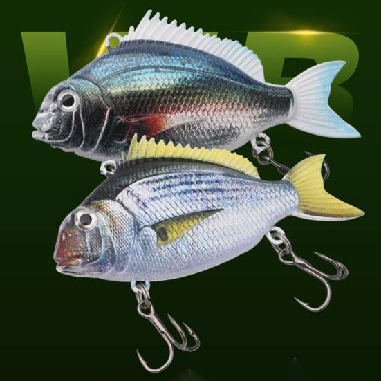 Hard Bait Swimbait with Treble Hook Realistic Looking Bright Color Natural Swimming Posture Portable Fishing Lure Fake Bait