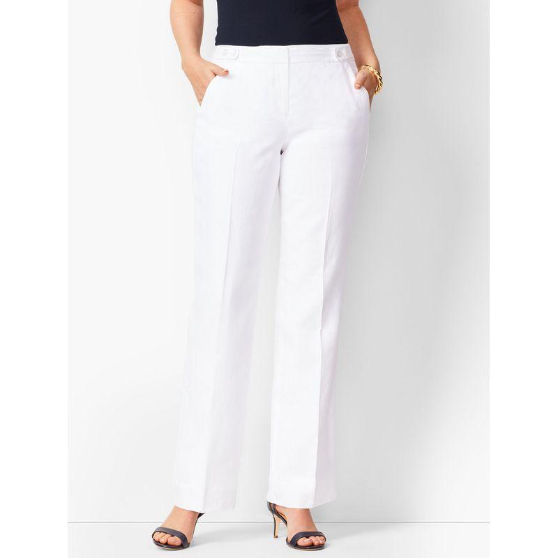 

Элегантные белые льняные брюки на полной подкладке, больших размеров, женская одежда, повседневные брюки, минималистичные, на все случаи жизни, для работы, прямые брюки, специальное предложение White 14WP
