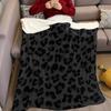 Edgy Black Leopard Print Flannel Blanket Warm Soft Halloween Christmas Couch Warm Cozy Decorative Decor Gift for All Season