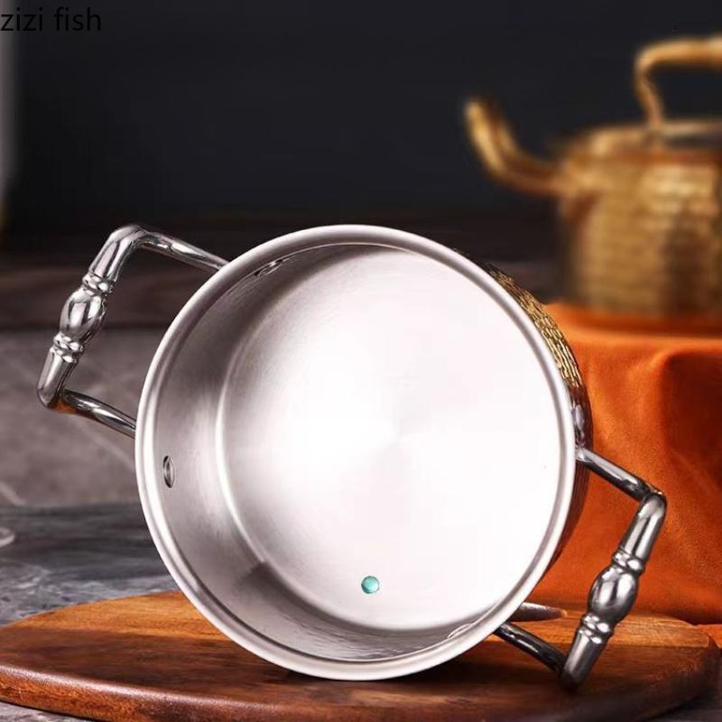 Thickened 304 Stainless Steel Pot Small Hotpot Dual Purpose Boiling Pot Saucepan Soup Pots Kitchen Supplies Stock Pots Cookware