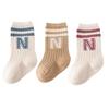 3pairs/lot Infant Boys Striped Socks Cotton Ribbed Stretch Mouthed Babies Boys Short Socks Newborn Toddler Boys Sporty Sock Pack