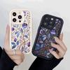 Blue and Purple Floral Pattern Phone Case for IPhone 14 15 16 Plus 13 12 11 16 Pro Max 12 Mini XS Max TPU Protect Cover