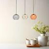 Nordic Embossed Colorful Glass Sphere Pendant Light for Bedroom, Bedside, or Restaurant Bar.