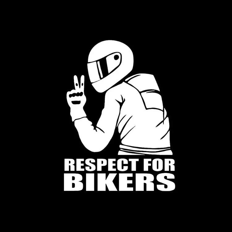 15x11cm Respect For Bikers Motorcycle Car Stickers Motorcycle Body Helmet Decoration Vinyl Film Decal Motor Tuning Accessories