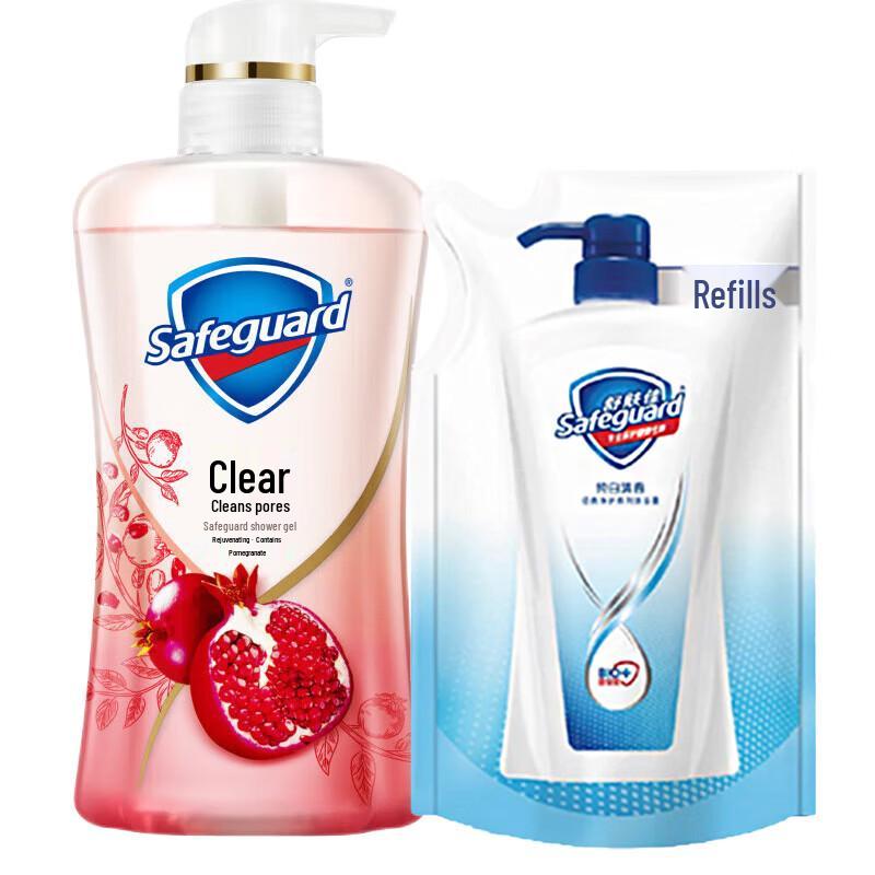 Safeguard Pomegranate Shower Gel & Pure White Refill Set