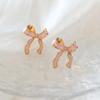 1 Pair Alloy Pink Bow Stud Earrings, Sexy Cute Drop Style, Daily Party Jewelry Gift for Women
