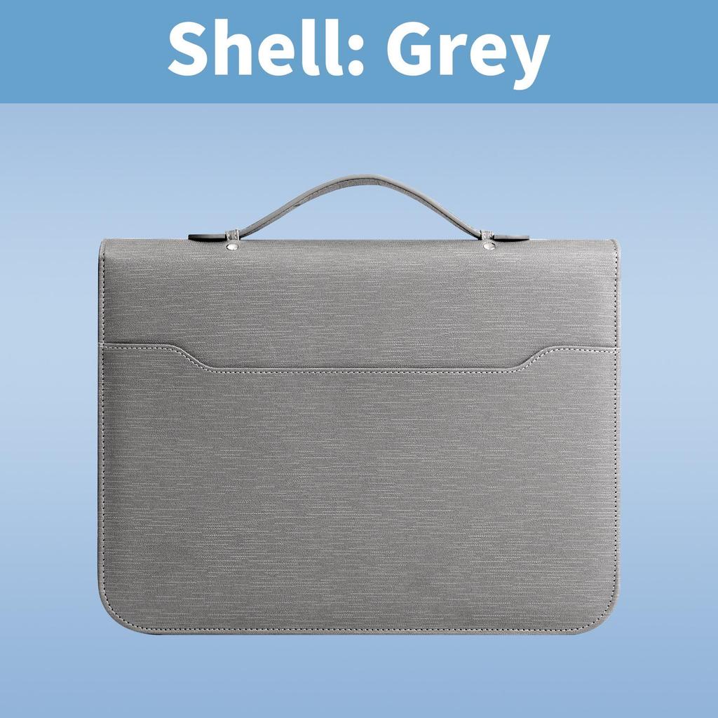 Multi-Functional A4 PU Leather Ring Binder & Zipper Handbag