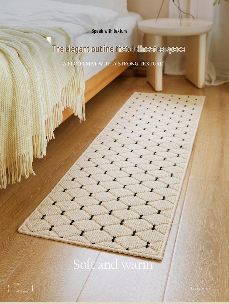 Tapis épais antidérapant en polypropylène pour table de chevet de chambre nordique moderne