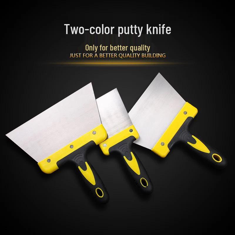 Large & Small Putty Knife Set with Plastic Handles for Scraping and Spatula Use