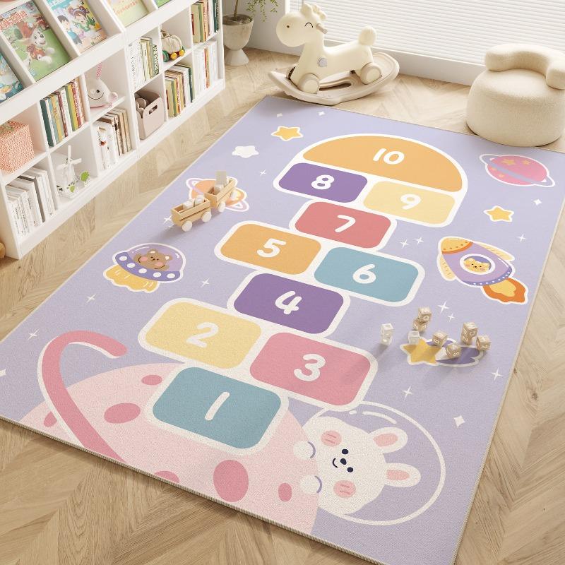 Dinosaur Print Carpet Cartoon Animal Print Living Room Decor Mat Children's Play Crawling Mat Non-slip Home Decoration