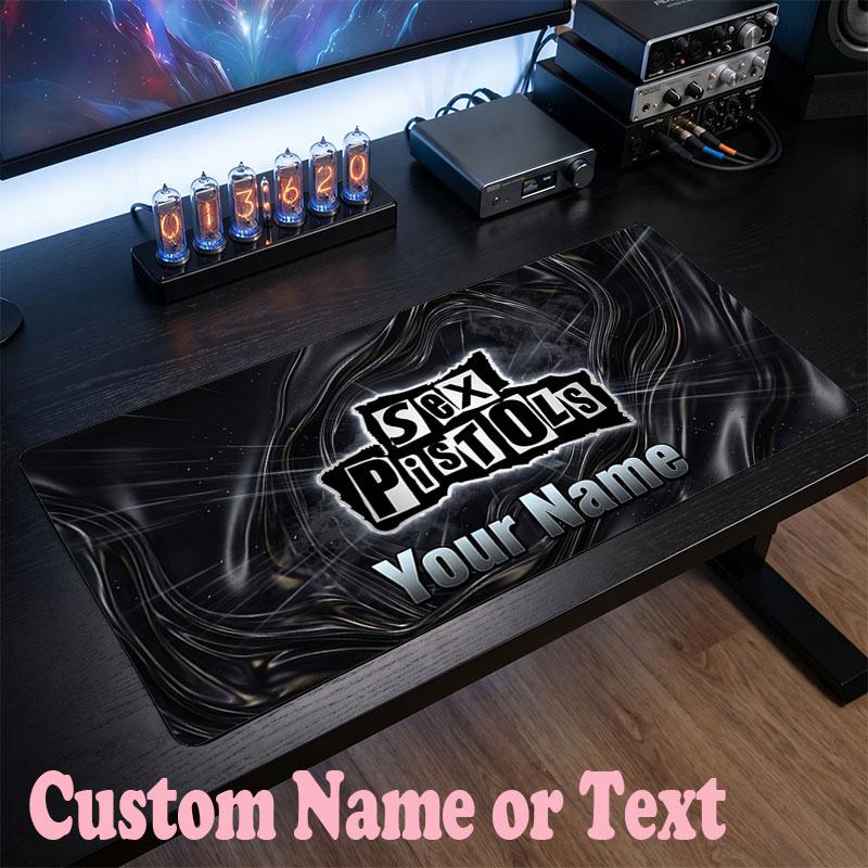 Sex Pistols Customized Name Text Mouse Pad, Large Desk Mouse Mat Personalized Home Office Present