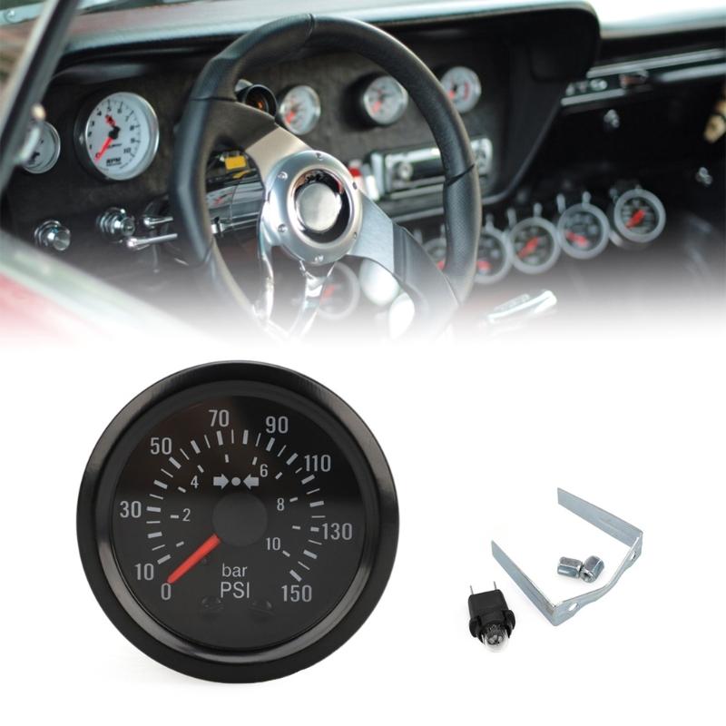 2-1/16 Zoll (52mm) VDO Barometer 0-10BAR/0-150PSI Öldruckmessgerät Doppelskala Punkttyp Messmessgerät