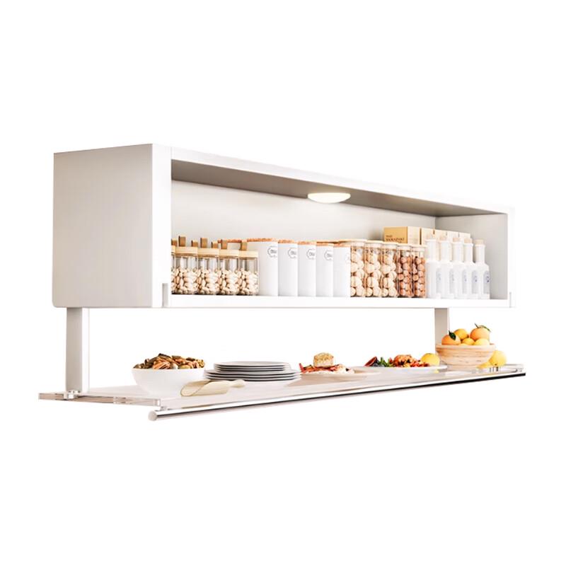 Under-Cabinet Pull-Down Storage Shelf with Sensor Light